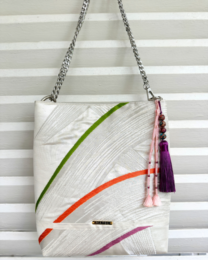 Vintage Japanese Haori Himo Bag Charm - Pink & Purple