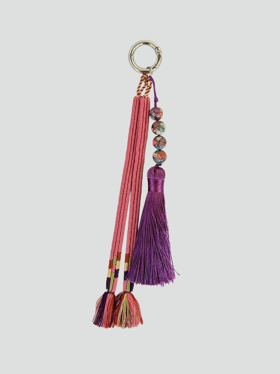 Vintage Japanese Haori Himo Bag Charm - Multicolour