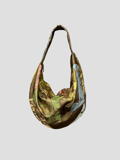 Upcycled Japanese Obi Silk Bag - "O" Bag (Golden bronze)